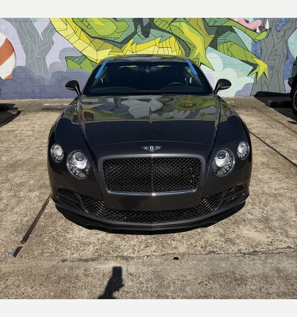 Bentley windshield. Windshield installed.