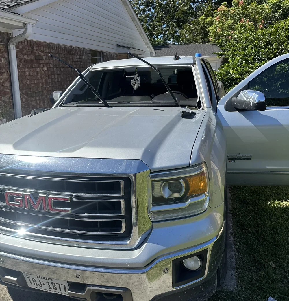 GMC pickup windshield. Windshield removed.
